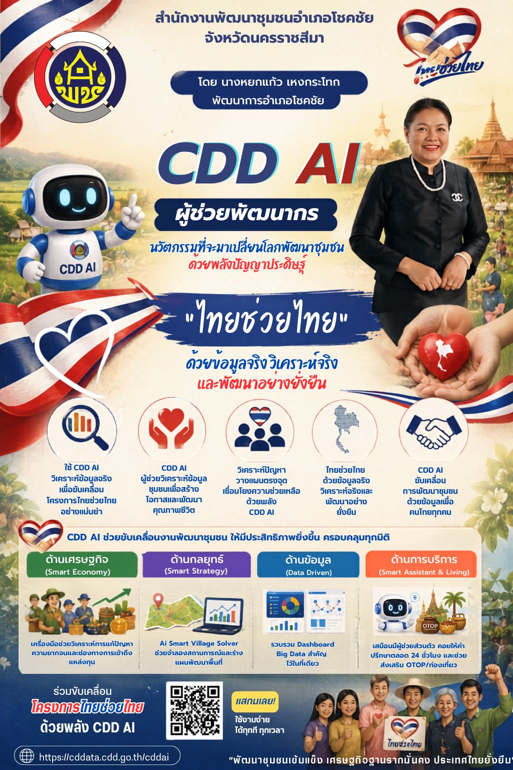 พช.โชคชัย นครราชสีมา ขอแนะนำ CDD AI ผู้ช่วยพัฒนากร นวัตกรรมที่จะมาเปลี่ยนโลกพัฒนาชุมชนด้วยพลังปัญญาประดิษฐ์